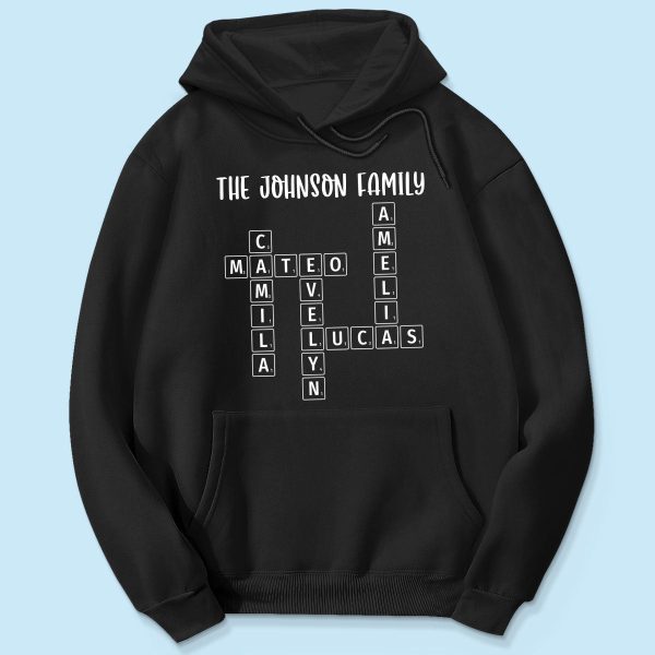 Family Tee Crossword Art Puzzle Personalized Shirt on Sale - Image 5
