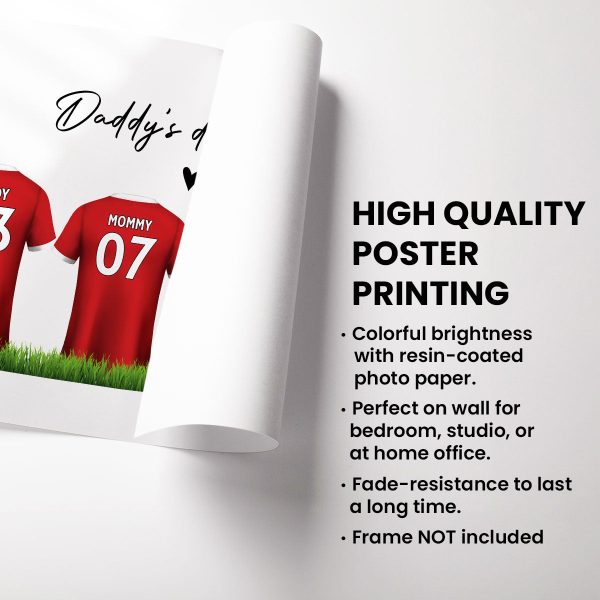 Daddy s Team Soccer Shirt Personalized Poster, Father s Day Gift For Dad, For Grandpa, For Husband Online Hot Sale - Image 5
