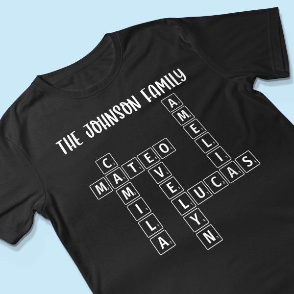Family Tee Crossword Art Puzzle Personalized Shirt on Sale - Image 3