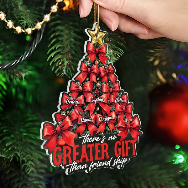 Christmas Coquette Bows Best Friends Sisters Personalized Acrylic Ornament, Christmas Gift for Besties, Sisters Sale - Image 4