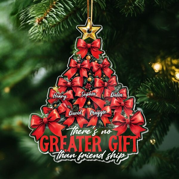 Christmas Coquette Bows Best Friends Sisters Personalized Acrylic Ornament, Christmas Gift for Besties, Sisters Sale - Image 2