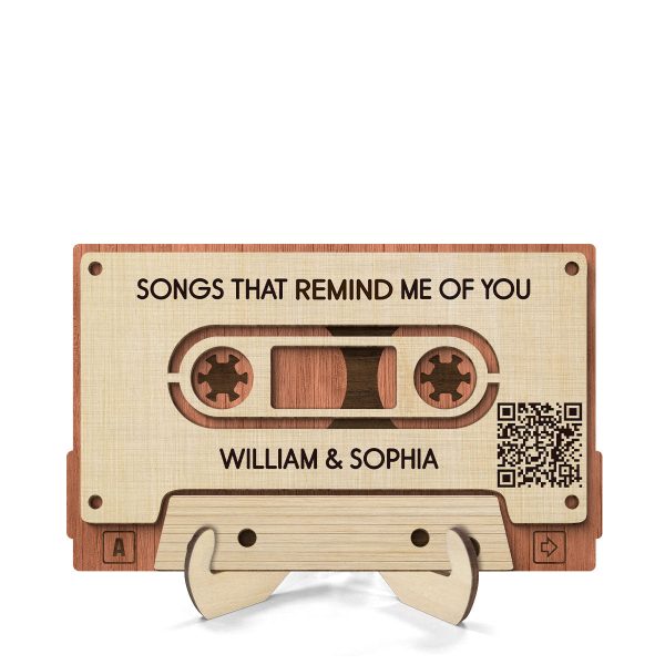 Couple Favorite Playlist Mixtape QR Code Anniversary Gift Valentine‘s Day Gift Personalized 2-Layer Wooden Plaque Hot on Sale
