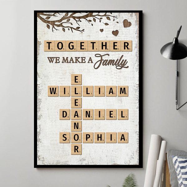 Together We Make A Family Crossword Puzzle Art Personalized Poster on Sale - Image 3
