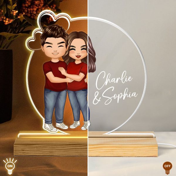 Couple Hugging Kising Simple Personalized Acrylic LED Night Light Cheap - Image 4