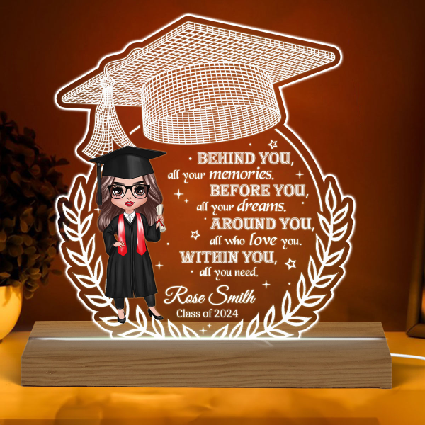 [EXCLUSIVE LIMITED EDITION] Class of 2024 Behind You All Your Memories Graduation Gift Personalized Custom Shape Warm LED Night Light For Discount