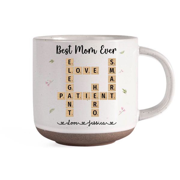 Best Mom Grandma Ever Appreciation Crossword Art - Created In A Moment Personalized Pottery Mug Online Sale