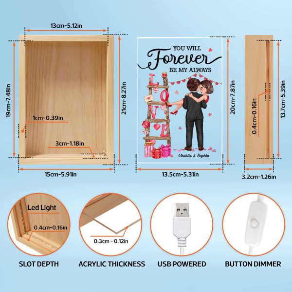 LOVE Valetine‘s Day Ladder Couple Holding Personalized Frame Light Box Hot on Sale - Image 5