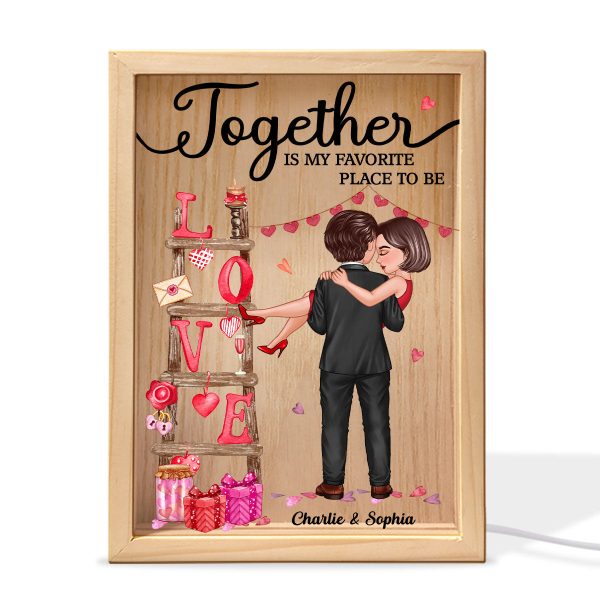 LOVE Valetine‘s Day Ladder Couple Holding Personalized Frame Light Box Hot on Sale - Image 2