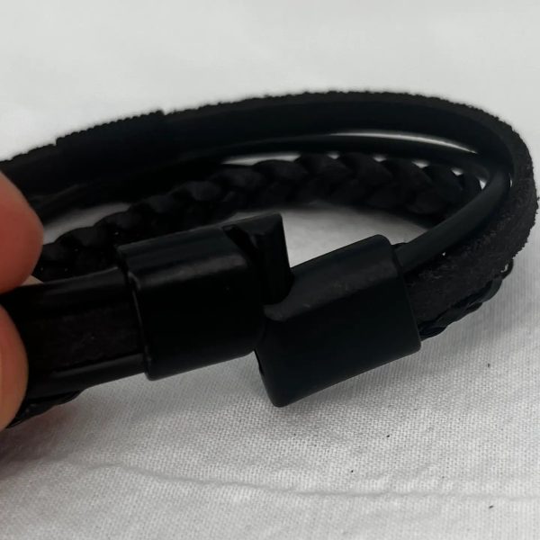 Miyuki Black and Brown Rope Leather Bracelet for Men: Bold  Online Sale - Image 2