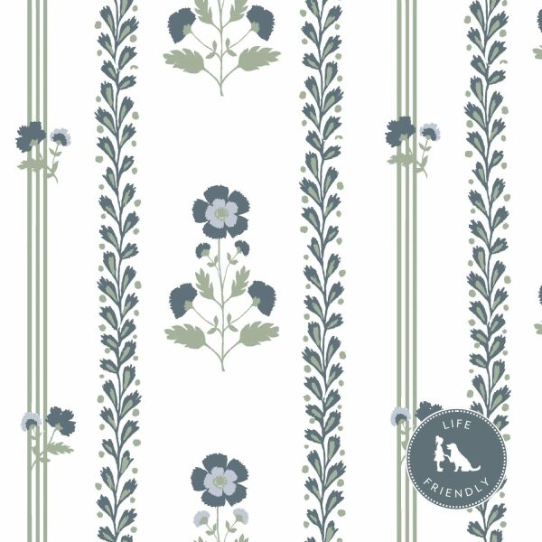 Annabelle Floral Fabric in Navy Online now