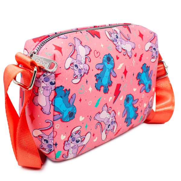 Horizontal Crossbody Wallet - Lilo & Stitch Angel and Stitch Poses and Doodles Pinks Blues Hot on Sale - Image 2